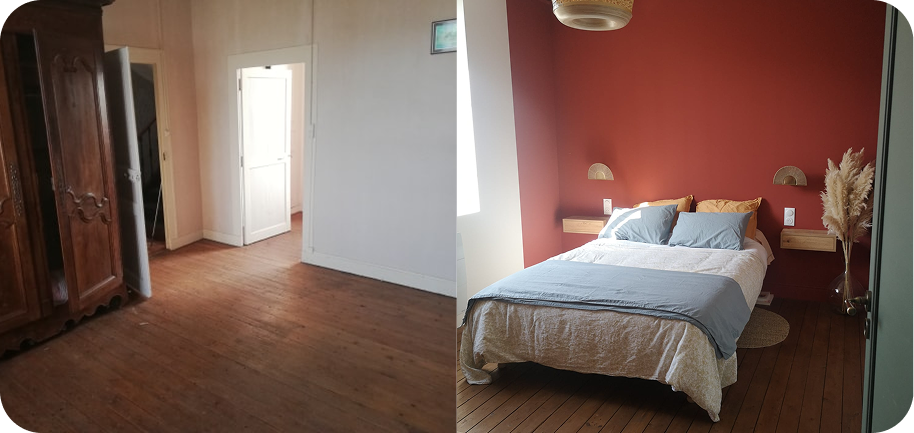 avant après peinture de chambre