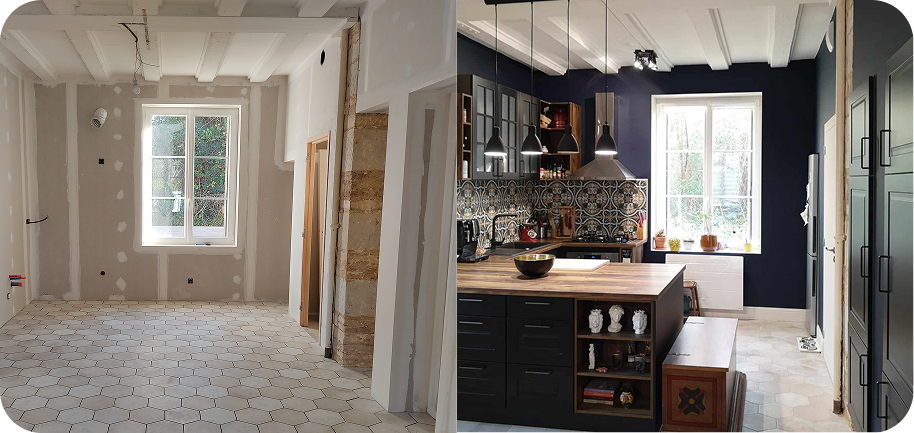 Avant aprés d'une rénovation de cuisine