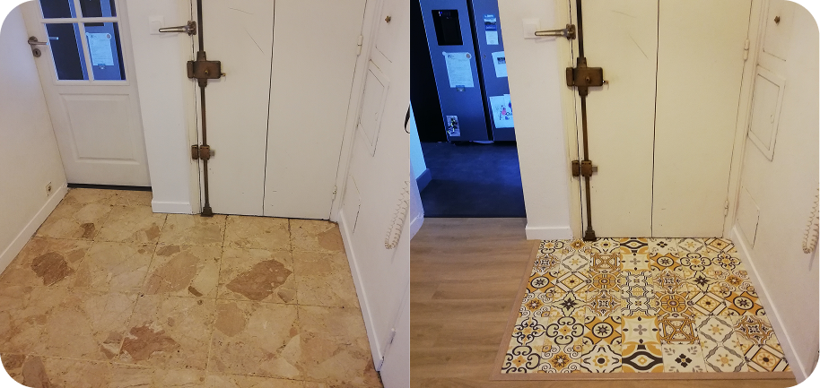 avant aprés d'une rénovation de sol